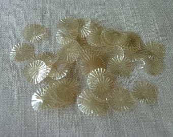 10 sun sequins, diameter 1cm, glossy crystal, pale pink color