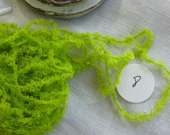 Fancy embroidery floss in green bouclé style