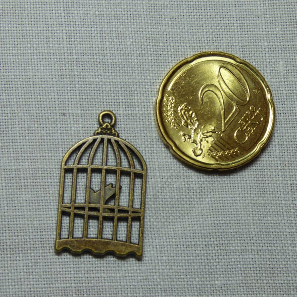 Charms Cage à oiseau couleur bronze ref 1