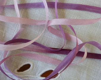 3 meters of 4mm purple degraded silk ribbon