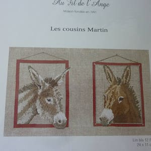 Folha de ponto cruz Os primos Martin de Au fil de l'ange