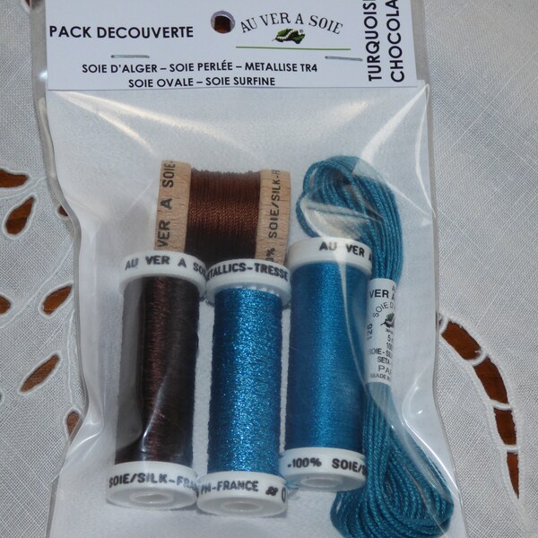 Pack découverte  Turquoise -chocolat  Au Ver à Soie