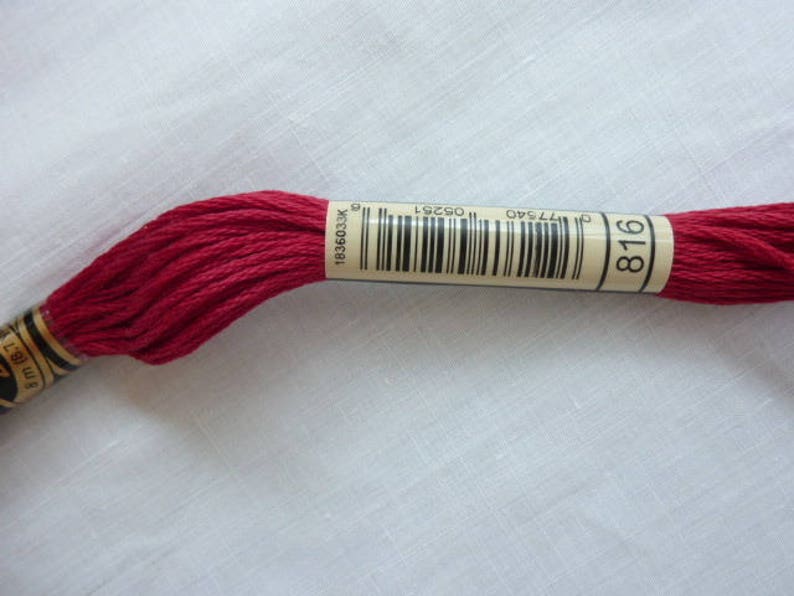 Embroidery FLOSS DMC stranded color 816 Etsy