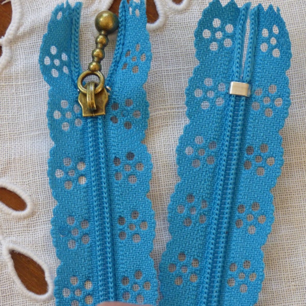 20 cm blue-collar lace zipper