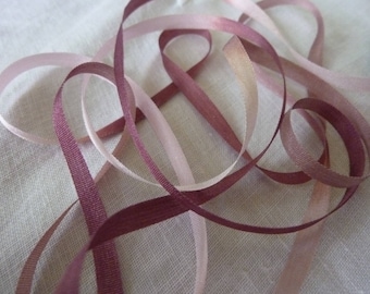 3m of 4mm old pink gradient silk ribbon