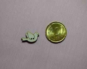 Couple ref 1456 IV bird wooden button