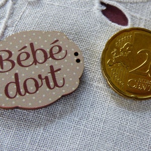 Baby Sleeping Wooden Button