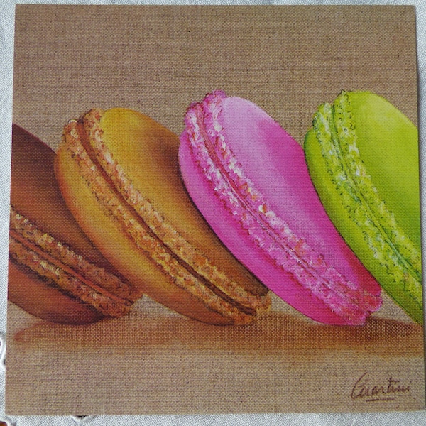 Carte macaron ref 2 pour cartonnage ou encadrement