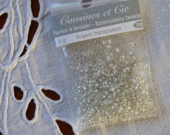 Embroidery beads Cousines et Compagnies col 3903 Transparent Silver