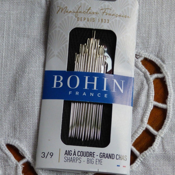 Aiguilles Bohin France à coudre assortiment 3-9  grand chas