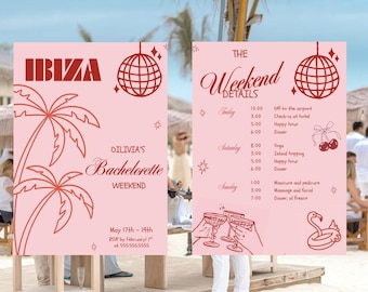 Ibiza Bachelorette Hen Party Invitation & Itinerary