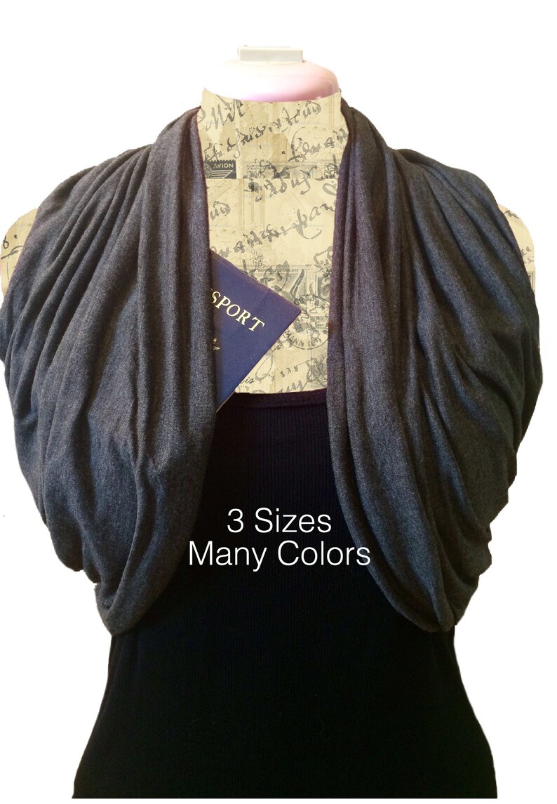 Shrug Scarf Secret Pocket Mobius Jersey Knit Scarf Many Etsy