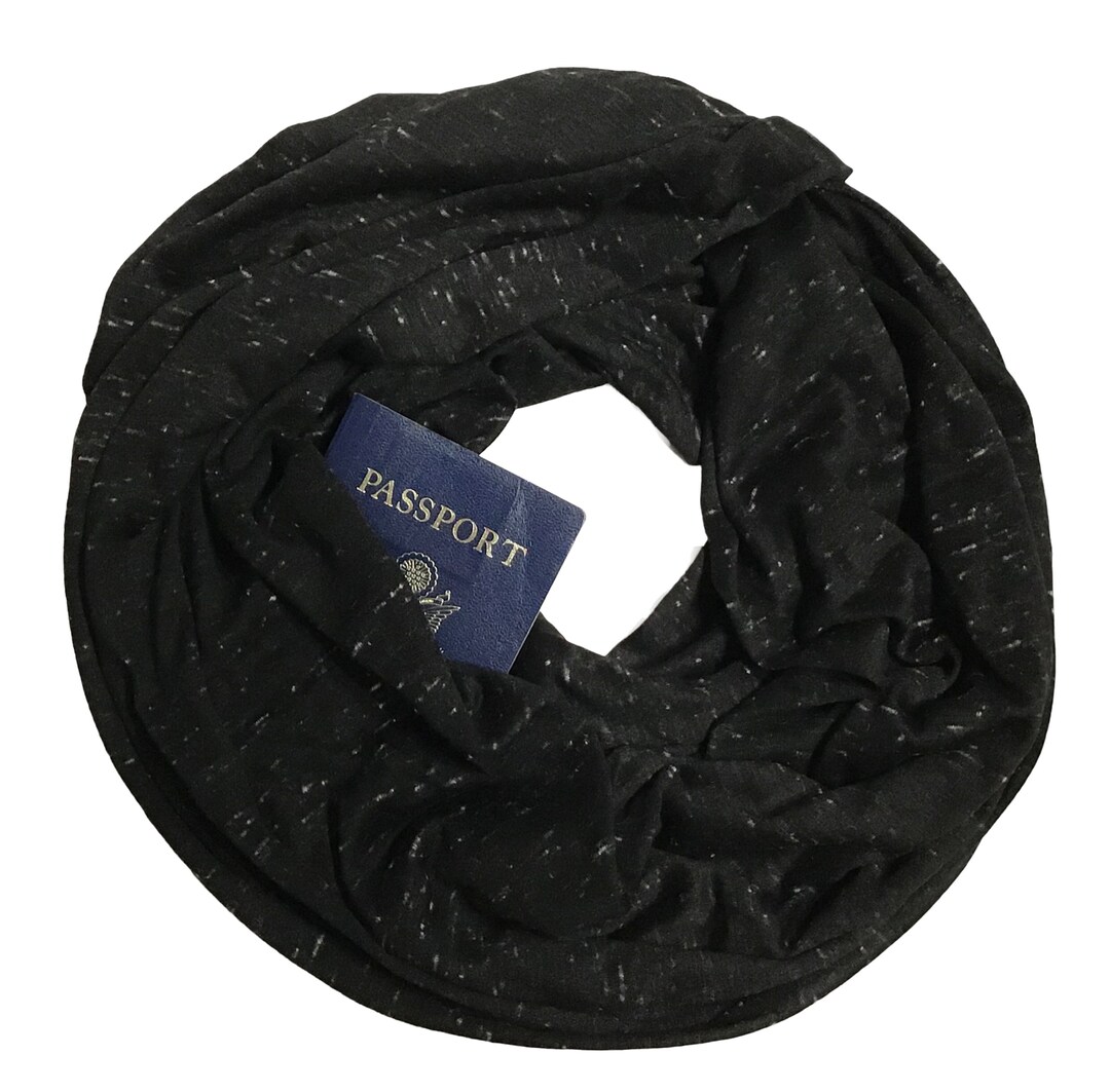 Secret Pocket Infinity Scarf Hidden Pocket Travel Scarf Etsy