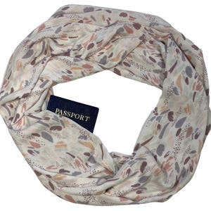 Secret Pocket Infinity Scarf: Lightweight Travel Scarf - Zen Blue Abstract