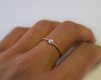 4x3.5mm Japanese Akoya Pearl Ring in 14K Yellow Gold