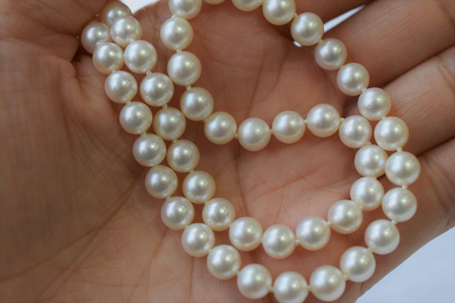 6.5x6mm Japanese Akoya Cultured Pearl Necklace With 14K Yellow | Etsy