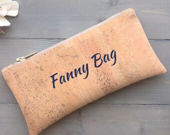 Custom Funny Period Purse, Fanny Bag Sanitary Tampon Holder, Privacy Period Pouch, Period Bag, Eco Friendly Vegan Cork Leather