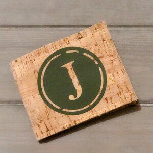 Portefeuille homme personnalisé en cuir de liège naturel, pince à billets porte-cartes écologique cadeau pour lui
