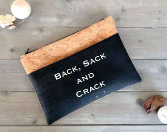 MATURE Adult Custom Back, Sack and Crack Toiletry Case, Wash Bag, Cork Leather Dopp Bag, Cork Wash Bag, Men's Toiletry Bag