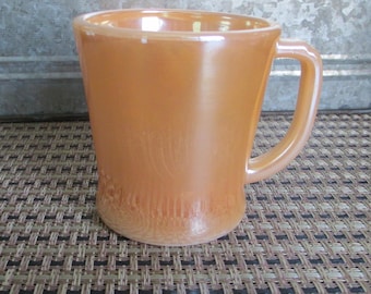 Fire King Peach Luster D handle mug, VINTAGE 1950s classic design, C717-19