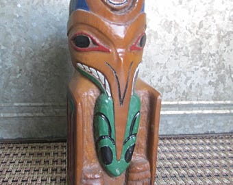 Alaskan Totem Carving, Alaska Fossil Products, VINTAGE 1970s, VINTAGE 1980s, #3 design, C717-14