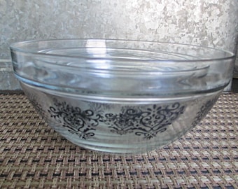 VTG Corelle by Corning Mixing Bowls, set of 5, Winding Gate pattern, VINTAGE 1990s, C717-24