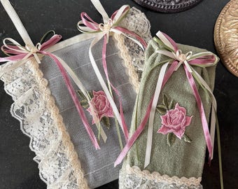 Handgefertigte Handtuch und Toilettenpapier Halter Beutel Set