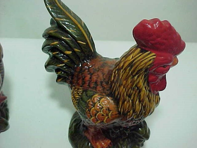 Free Shipping Hen /& Rooster Bantam Chickens Hand Painted Barbu de Watermael Wisconsin Farm Estate