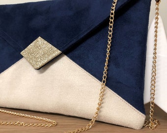 Pochette ceremonie top bleu marine