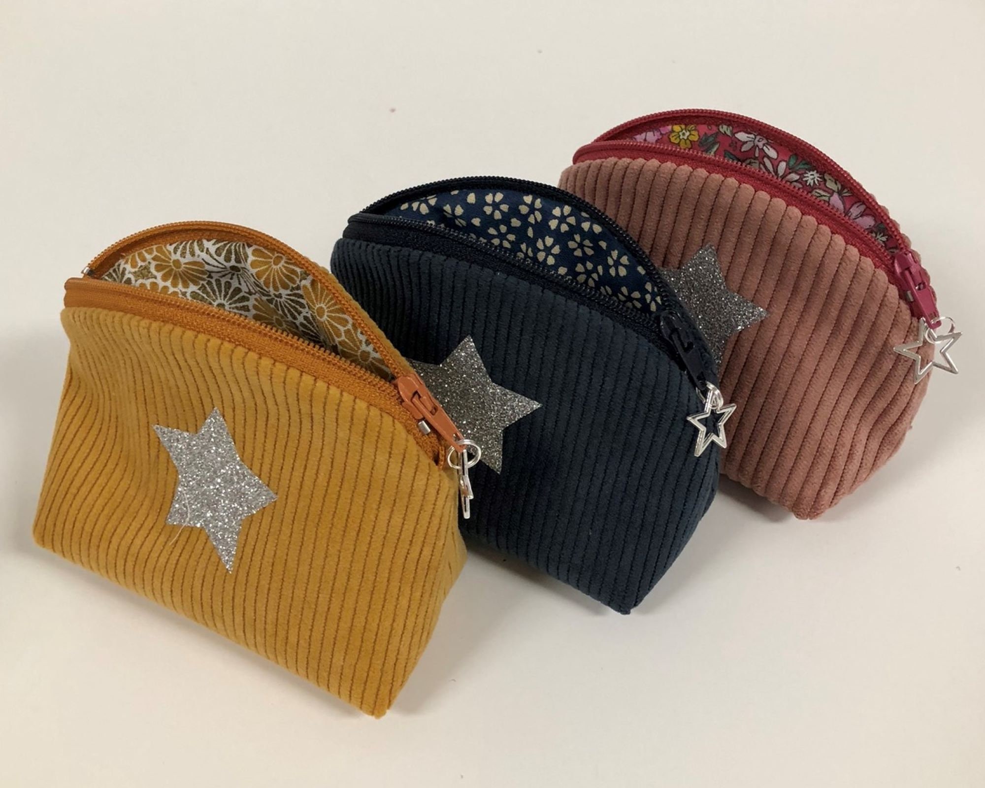 Buy Small Coin Purse in Mustard Yellow Velvet, Glitter Star / Small Zipped  Purse in Big Velvet, Glitter / Mini Pouch / Customizable Online in India -  Etsy