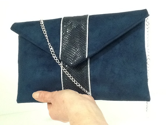 Navy blue hotsell wedding clutch bag