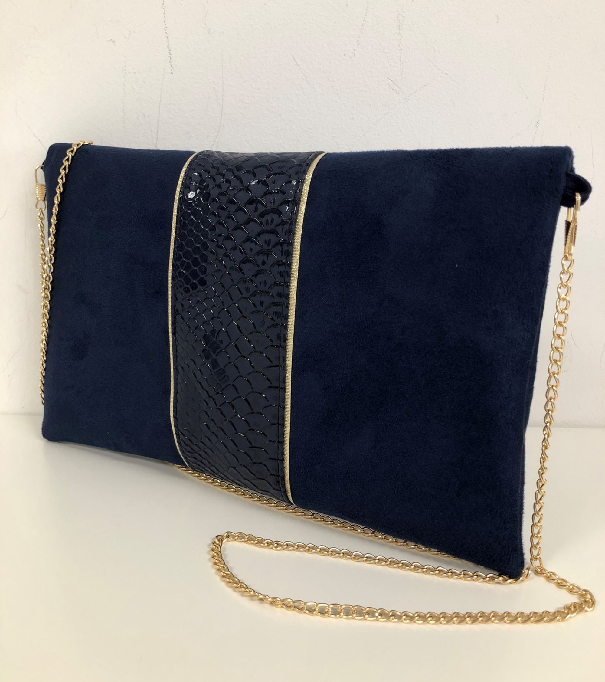 BIENEN-DAVIS Navy Blue Suede Evening Purse handbag With Coin Purse &  Mirror. | eBay