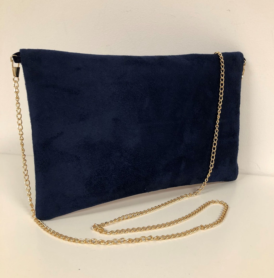 Navy Blue Powder Pink and Gold Glitter Wedding Clutch Bag / - Etsy