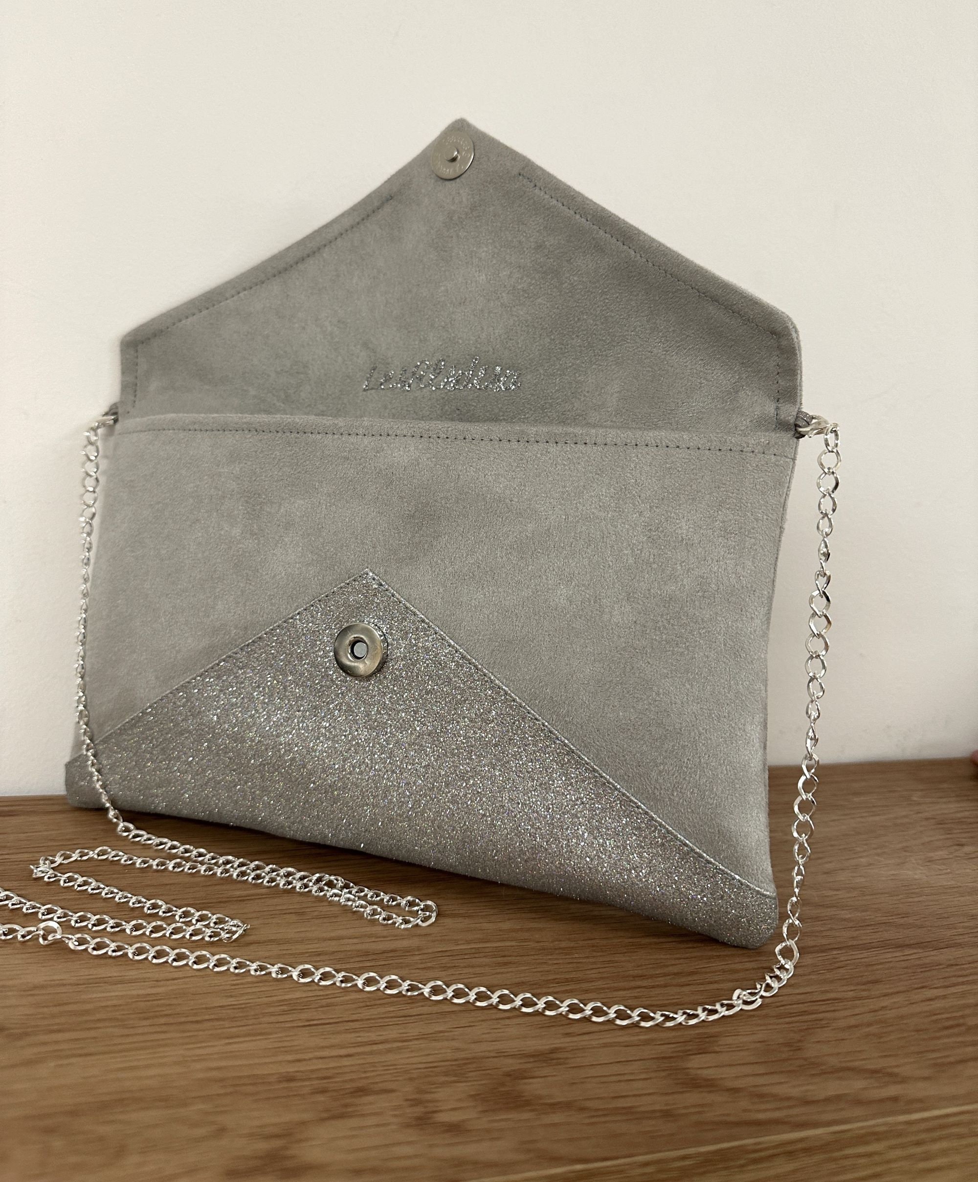 Grey suede clutch bag new look sale