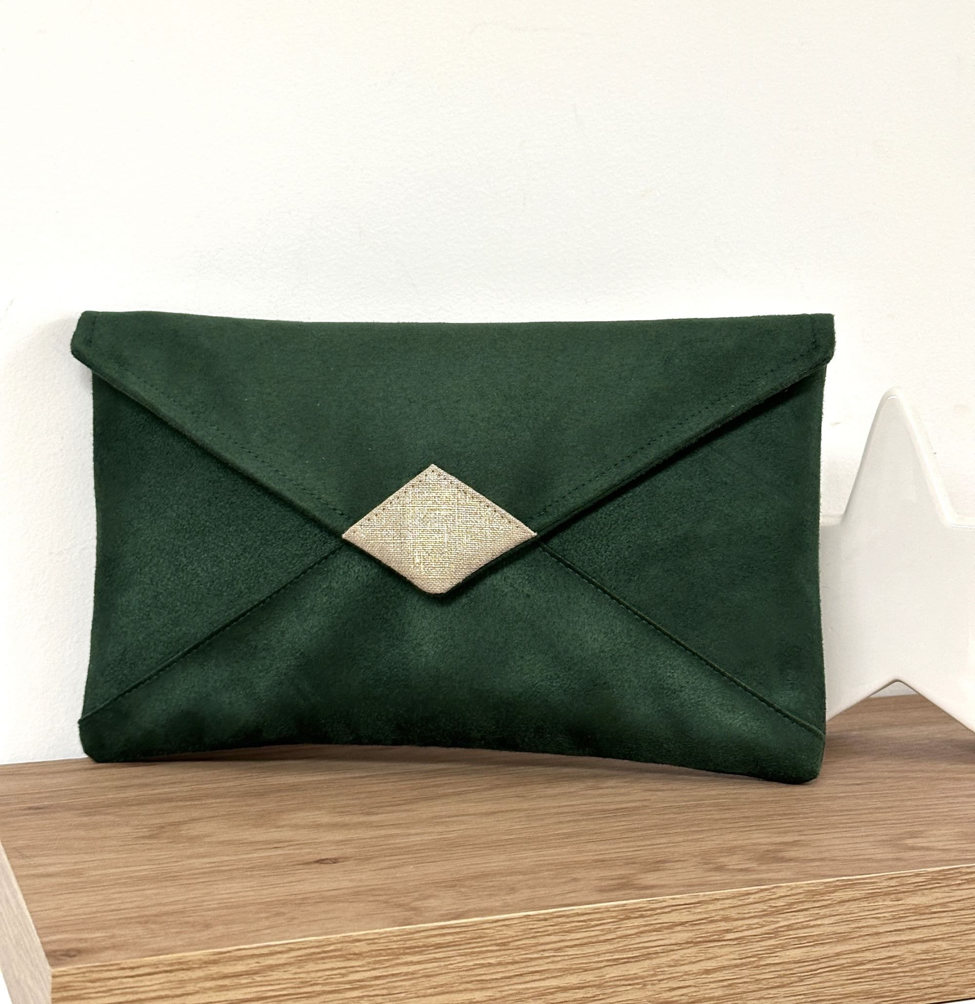 Emerald Green and Gold Wedding Clutch Bag Suedette and Gold Linen Evening Clutch Bag With or Without Chain Customizable Handbag Etsy UK