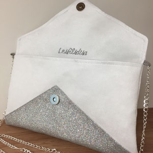 Sac Bandoulière Argenté Pour Mariage - Porte-feuille, Chaînette - Faux Cuir - Neuf Avec étiquettes