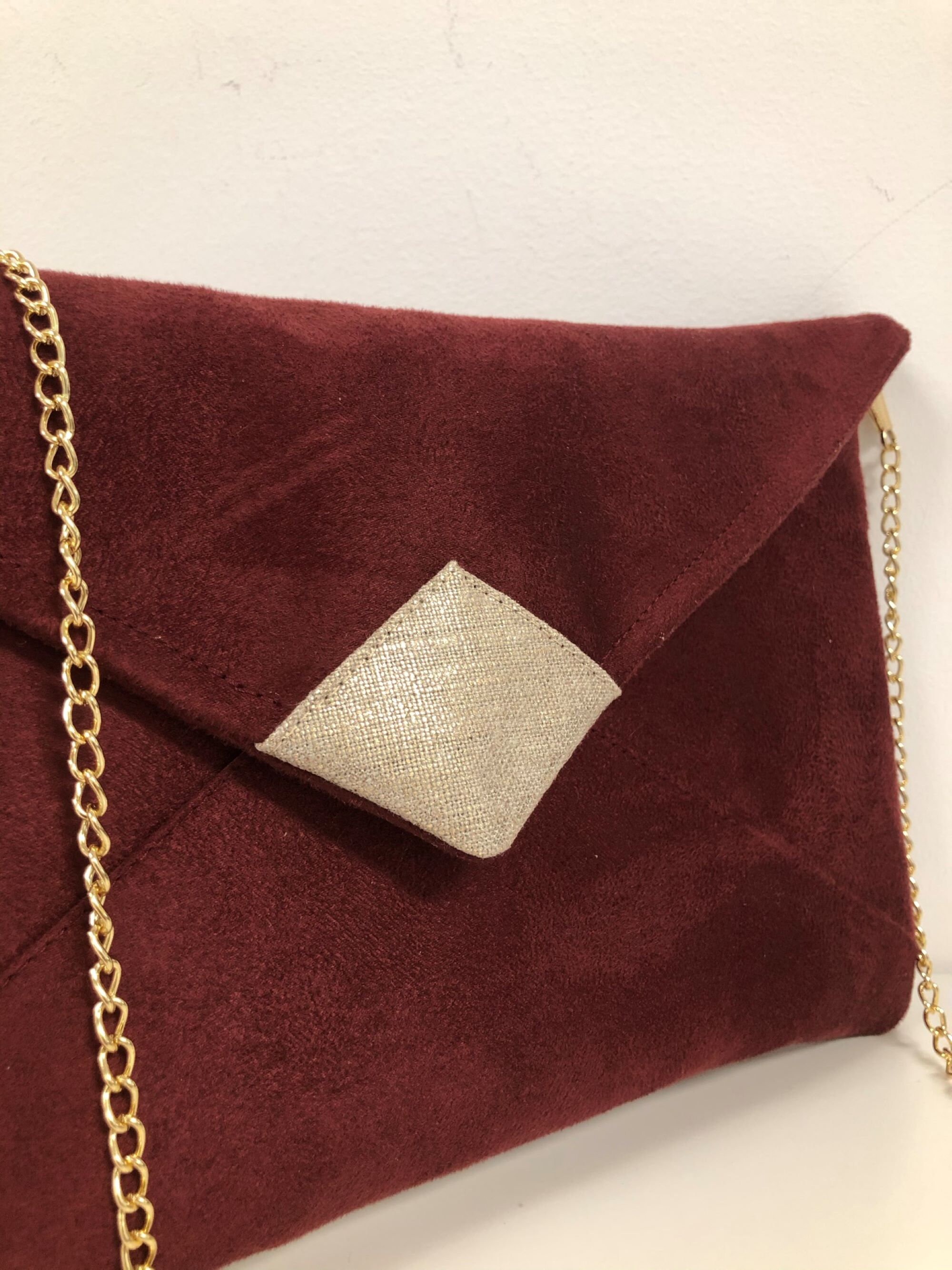 Pochette mariage bordeaux et dor Pochette soir e su dine et lin