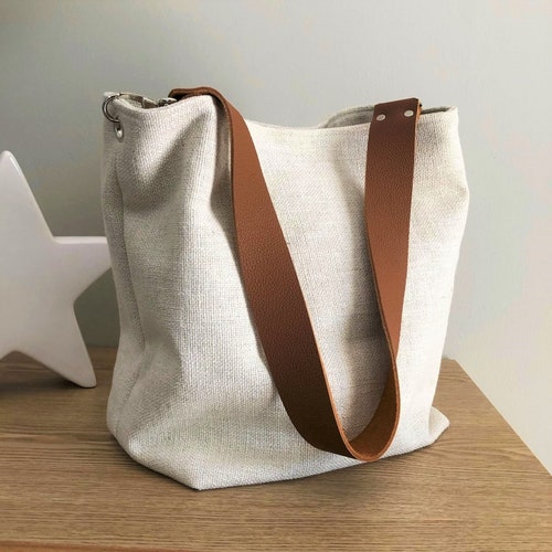 The brown Bag // Natural Undyed WAXED Canvas Lunch | Etsy