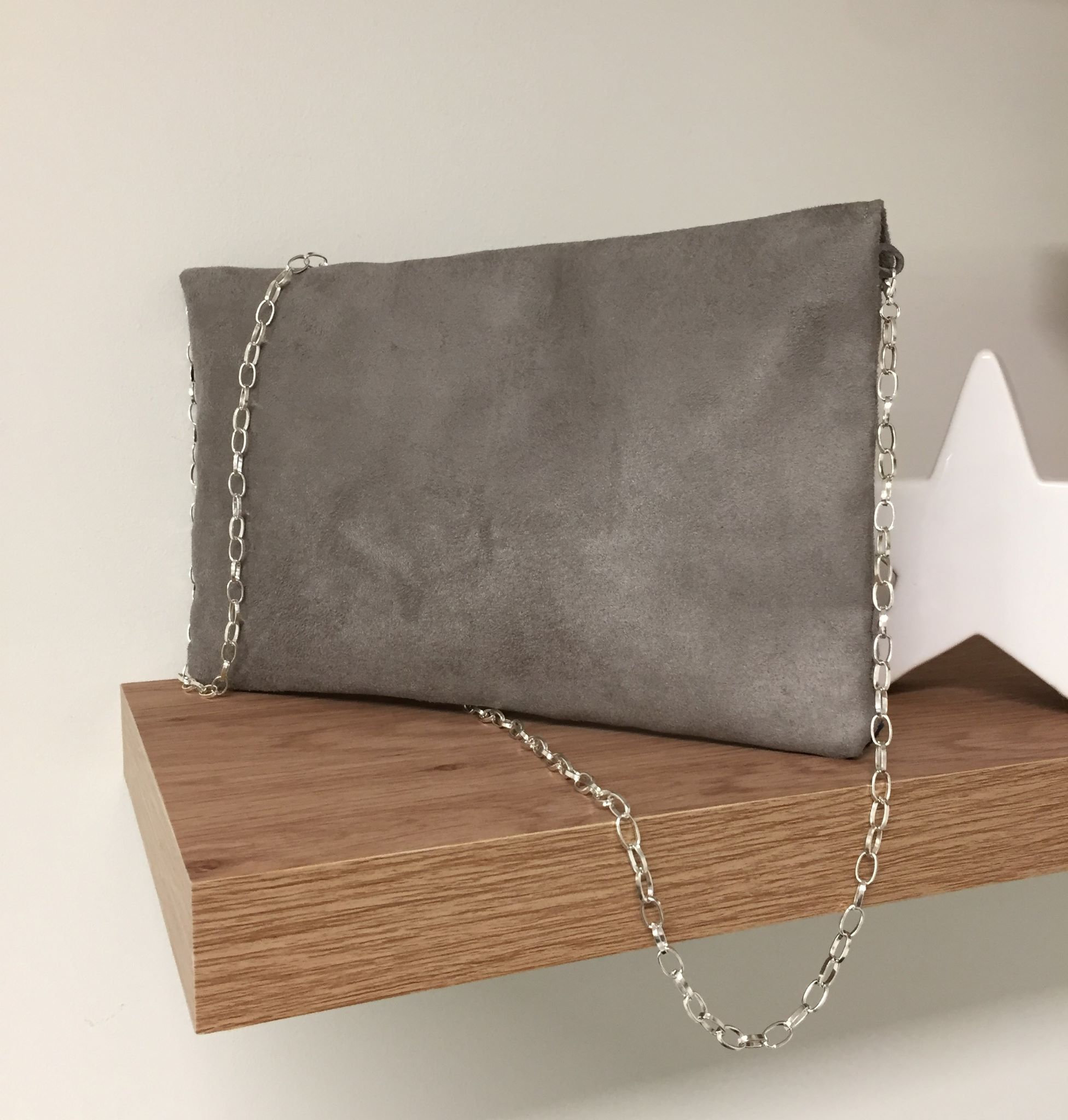 Taupe Grey Evening Clutch Bag Navy Blue With Sequins With or Without Chain Envelope Clutch Bag Customizable Suedine Wedding Clutch Bag Etsy Ireland