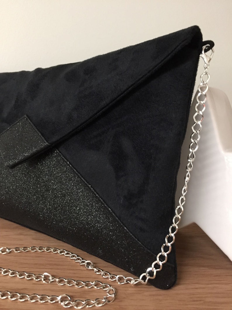 Pochette Soirée Paillettes – Sac Bandoulière Enveloppe Avec Chaîne, Idéal Mariage, Bal, Dîner & Fêtes