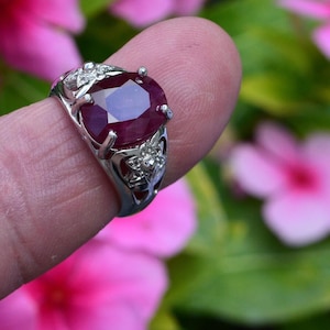 Size 7 Ruby Ring. 6.7 cwt. Natural Earth Mined . July Birthday. 11.6x9x6.9mm .