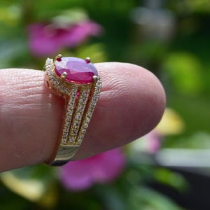 Solid Gold Setting  1.6cwt Ruby Ring Size7.  8.7x6.7mm ,Size 7. July Birthstone. Ruby alone Independent Master Valuer Appraised 1160.