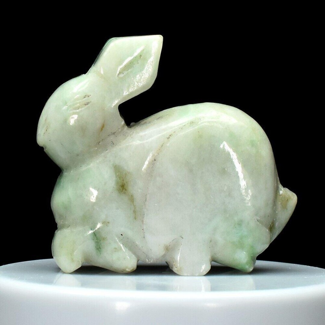 Jade From Myanmar. Hand Carved Rabbit. Approx. 284cwt. Natural Earth ...