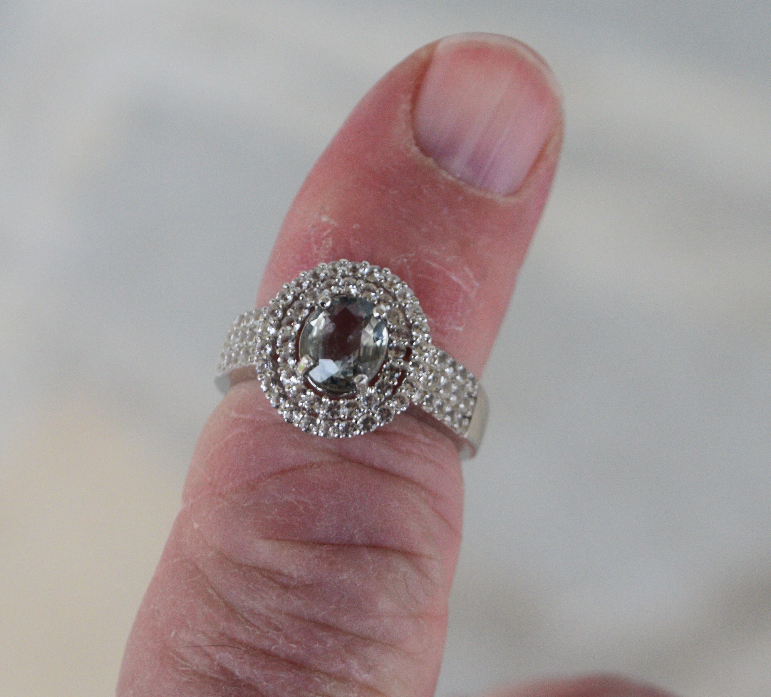 Size 7 Ring, Green Ceylon Sapphire. Approx  1.4cwt. Natural Earth Mined .  September Birthstone. Retiring. Must Sell.
