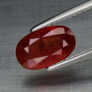Ruby. 2.05cwt. Natural Earth Mined.  9.5X6X3.6mm.  July Birthday. Gift of love