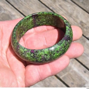 Ruby Zoisite Bangle, Earth Mined. Genuine Ruby Zoisite. July Birthday
