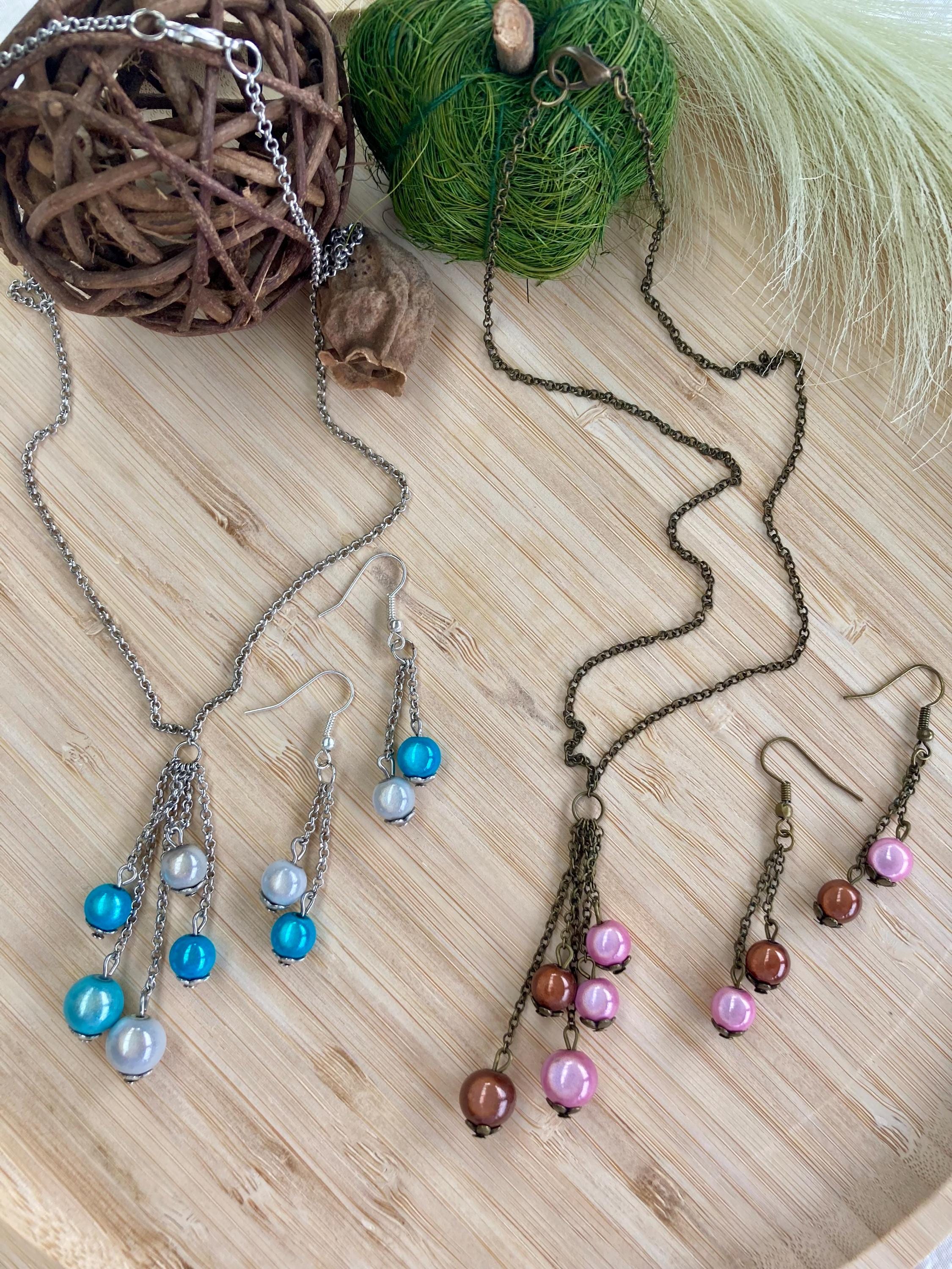 Lot De 2 Paires De Boucles D'Oreilles Fantaisie Perles - Doré - Clous - Alliage Métal - Neuf Avec étiquettes