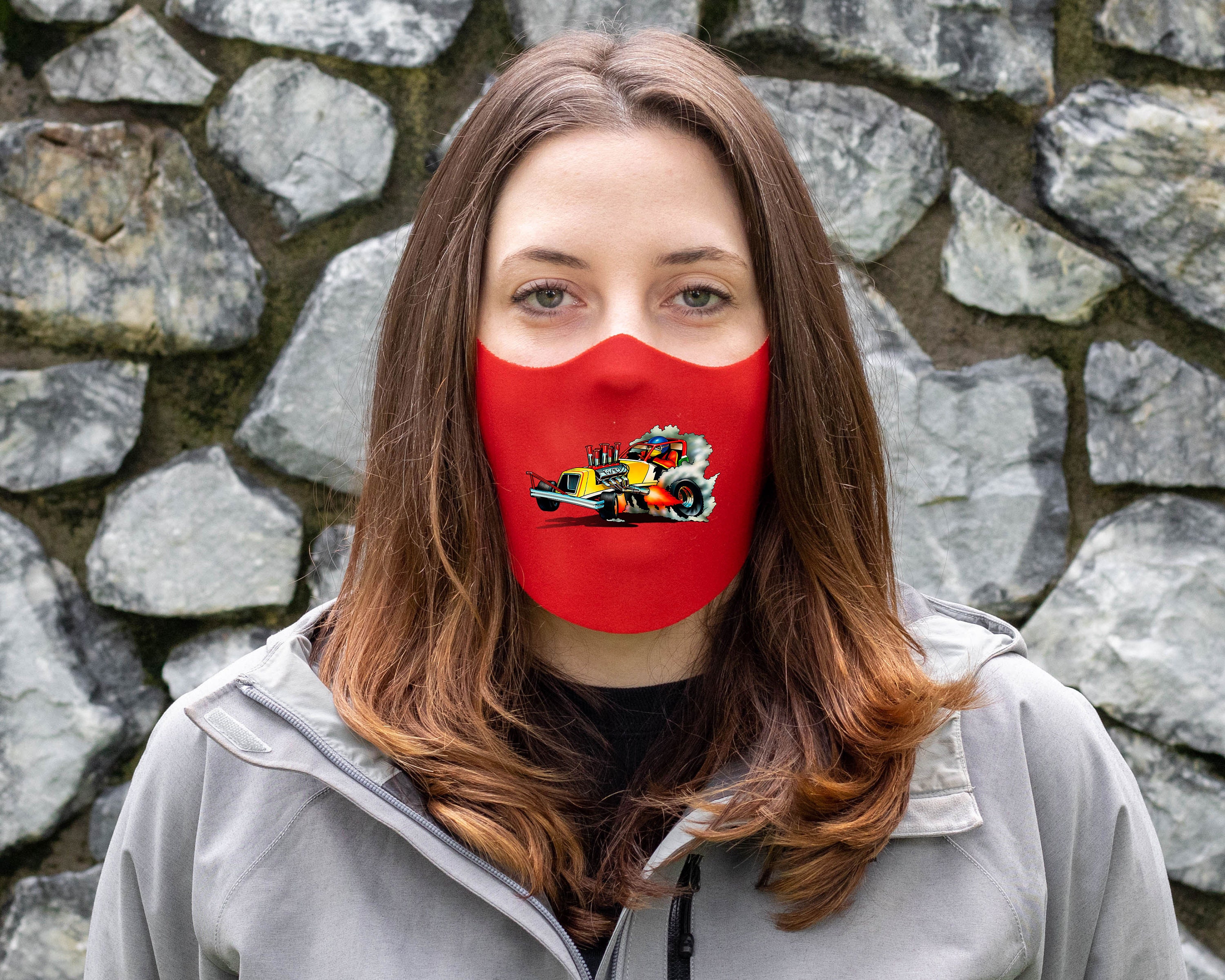 Super Fast Wheel Smoking Drag Racing Car Face Mask Four Sizes Etsy