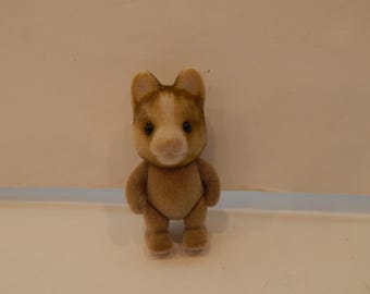 Vintage Sylvanian Marron Dog Standing Baby No Clothing Japan Calico Critters
