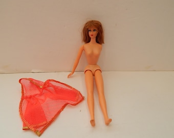 Vintage Titian Dramatic New Living Barbie Doll 1116 Mattel 1969 Arm Broken Off and Missing